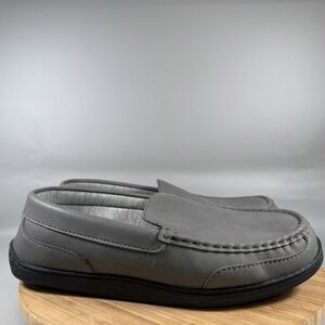 S My Slippers Indoor Outdoor Shoes Mens 12 Grey Leather Comfort Moccasin Loafers